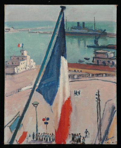 Cezayir, bayraklar (ressam panosu üzerine yağlıboya) by Albert Marquet