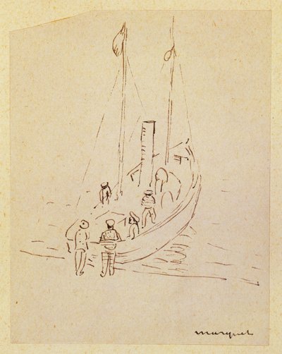 Tekne (kağıt üzerine kalem) by Albert Marquet