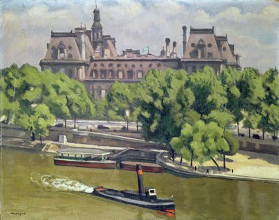 Hotel de Ville ve Seine, Paris by Albert Marquet