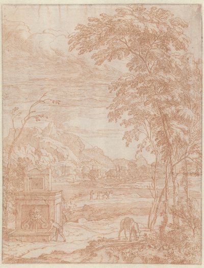 Çeşmeli İtalyan Manzarası by Albert Meyering