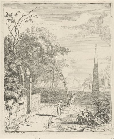 Bir dikilitaş ile manzara Manzaralar (dizi başlığı) by Albert Meyering