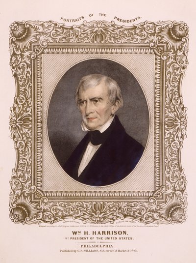 ABD başkanı William Henry Harrison, 1846 (litografi) by Albert Newsam