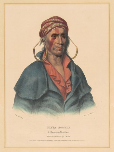 Payta Kootha, Shawnee Savaşçısı by Albert Newsam, after Henry Inman, after Charles Bird King