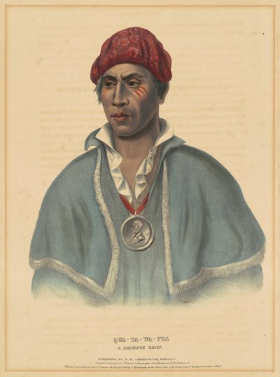 Kua-ta-wa-pair, o kişinin resmi w Bilgelik f by Albert Newsam, after Henry Inman, after Charles Bird King