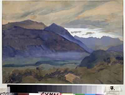 Lugano (İsviçre) (Lugano). Alexander Nikolayevich Benois'in (1870-1960) çizimi. Kağıt üzerine suluboya, 30,2 x 47 cm by Albert Nikolayevich Benois