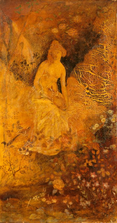 Ekran Paneli: Geyikli Kadın, yak. 1876. by Albert Pinkham Ryder
