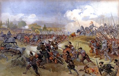 Francis Ist ve Charles V arasında Cerisolles Savaşı by Albert Robida