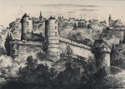 Chateau de Fougeres - Ille-et-Vilaine bölümündeki kale kalesi. Eski Fransa - Brittany - metin, çizimler ve taş baskılar, Albert Robida (1848-1926) tarafından tarihsiz 19. yüzyıl sonu by Albert Robida