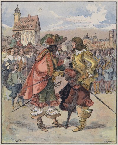 Le Capitaine Bellormeau için çizim ve A Robida tarafından resmedilmiştir (renkli taş) by Albert Robida