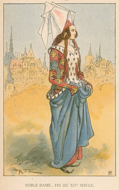 Noble Lady, 14. Yüzyılın Sonu by Albert Robida