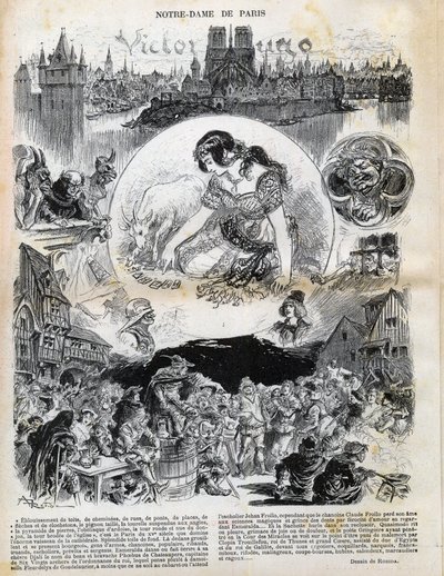 Notre Dame de Paris, Victor Hugo (1802-1885) (Notre-Dame de Paris) Albert Robida (1848-1926) tarafından 1902 tarihli “Le rire”de by Albert Robida