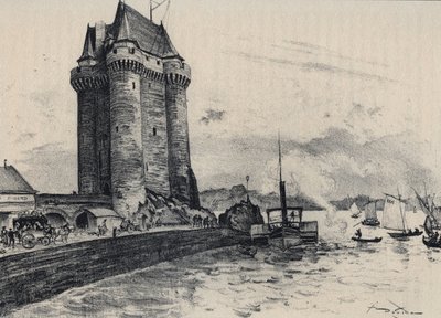 Solidor kulesi, Saint-Servan - Eski Fransa - Brittany - Albert Robida (1848-1926) tarafından metin, çizimler ve litografiler olan Saint-Malo