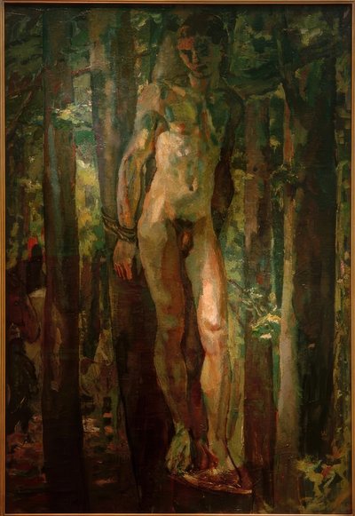 Sebastian ormanda bağlı by Albert Weisgerber
