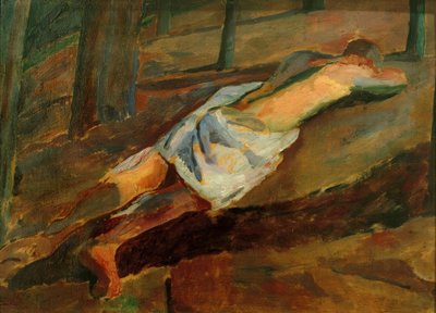 uzanmış erkek çıplak by Albert Weisgerber