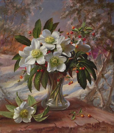 A296 Kış Parıltısında Çiçekler (panel) by Albert Williams