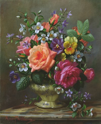 AB1112 Güller ve hercai menekşeler by Albert Williams