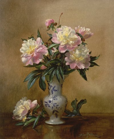 Mavi Beyaz Vazoda Şakayık by Albert Williams