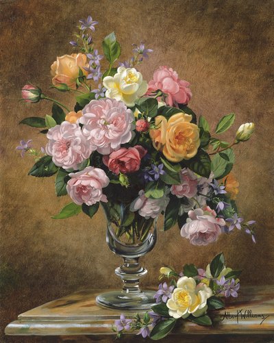 Cam vazoda güller by Albert Williams