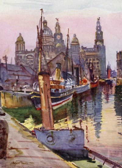 Liverpool, Canning Dock (renkli taş) by Albert Woods