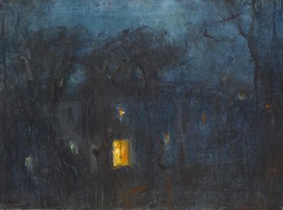 Tek bir pencere ile geceleri ev yaktı by Albert de Belleroche