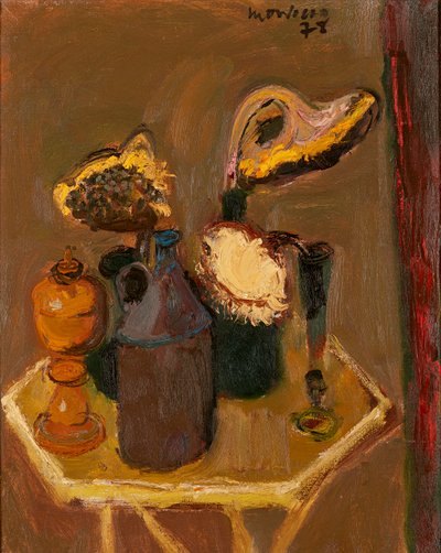 Ayçiçekleriyle Natürmort (tuval üzerine yağlı boya) by Alberto Morrocco