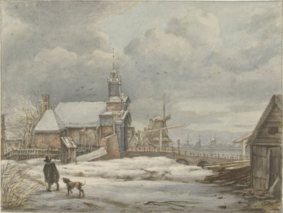 Amsterdam'daki Haarlemmerpoort'un görünümü by Albertus Brondgeest