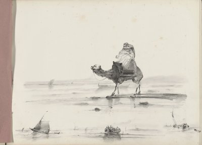 Bir sahil boyunca bir deveye binen adam by Albertus van Beest