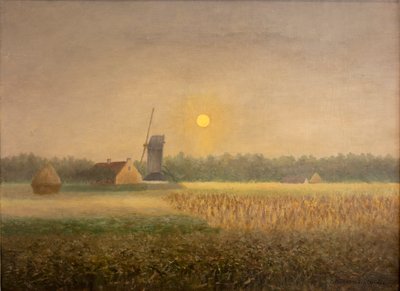 Moonlight'ta Latem'de Windmilla by Albijn Van den Abeele