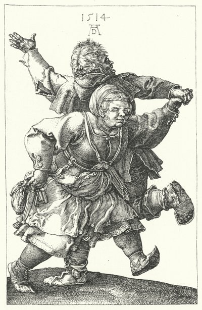 Köylü çift dans by Albrecht (after) Durer or Duerer