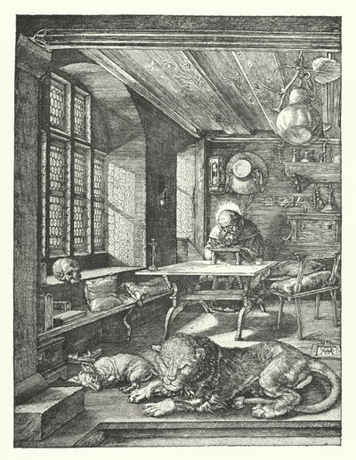 ಸೇಂಟ್ ಜೆರೋಮ್ ಅವರ ಅಧ್ಯಯನದಲ್ಲಿ (ಕೆತ್ತನೆ) ಟರ್ಕಿ by Albrecht (after) Durer or Duerer
