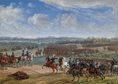 26 Temmuz 1812, 1855 sabahı Ostrovno yakınlarındaki savaş. by Albrecht Adam