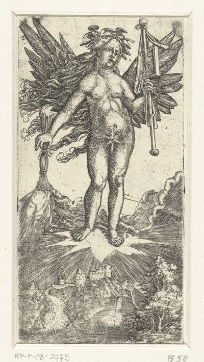 Kanatlı alegorik kadın figürü by Albrecht Altdorfer