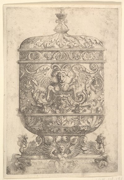 Beyaz Zemin Üzerine Grotesklerle Kaplı Kadeh.n.d. by Albrecht Altdorfer