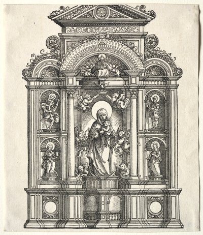 Bakire ile Büyük Sunak, SS sınırında. Christopher, George, Barbara, Catherine, 1520. by Albrecht Altdorfer