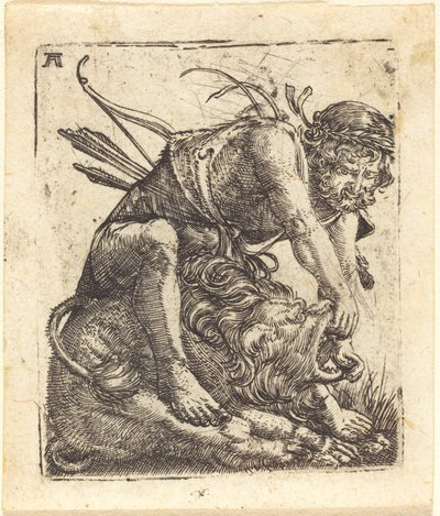 Herkül Nemea Aslanını Aşıyor by Albrecht Altdorfer