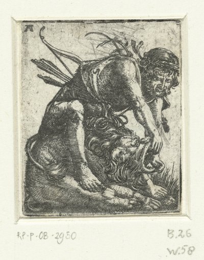 Herkül Nemea aslanı öldürür by Albrecht Altdorfer