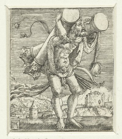 Herkül sütunları taşır by Albrecht Altdorfer