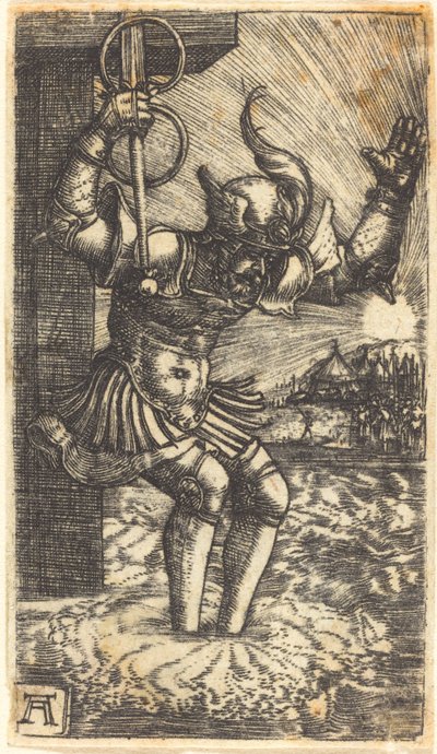 Horatio Cocles Tiber Nehri'ne Sıçrayarak by Albrecht Altdorfer