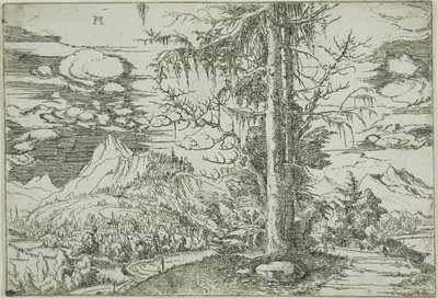 Çift Ladinli Peyzaj by Albrecht Altdorfer