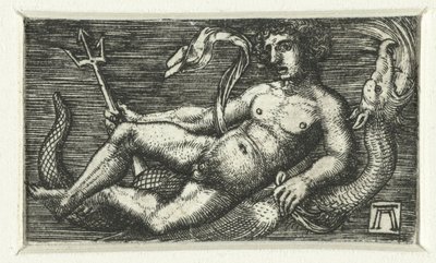 uzanmış Neptün by Albrecht Altdorfer