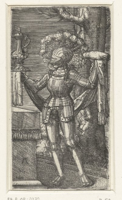 Şarap ve ekmek ile şövalye by Albrecht Altdorfer