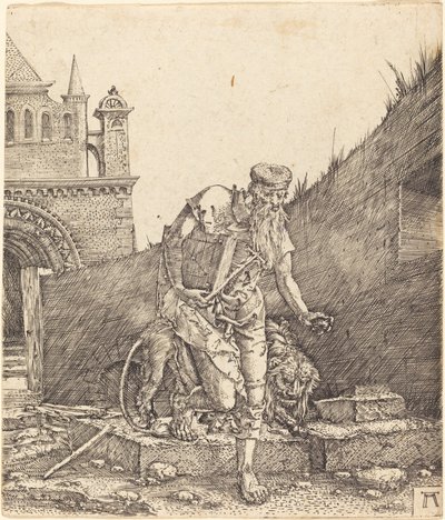 Bir Avluda Aziz Jerome by Albrecht Altdorfer