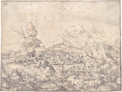 Su Değirmeni ile Büyük Manzara by Albrecht Altdorfer