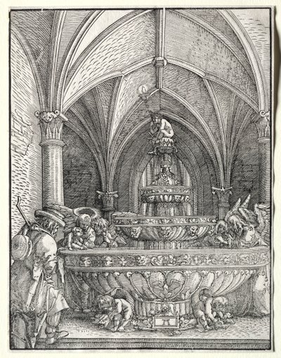 Bir Çeşmede Mısır'a Uçan Kutsal Aile, c. 1520. by Albrecht Altdorfer