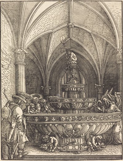Bir Çeşmede Mısır'a Uçuşta Kalanlar by Albrecht Altdorfer