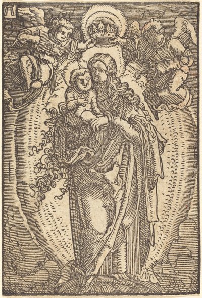 Melekler Tarafından Taçlandırılan Bakire by Albrecht Altdorfer