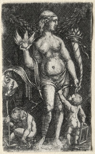 İki aşk tanrısı arasındaki Venüs, 1520. by Albrecht Altdorfer