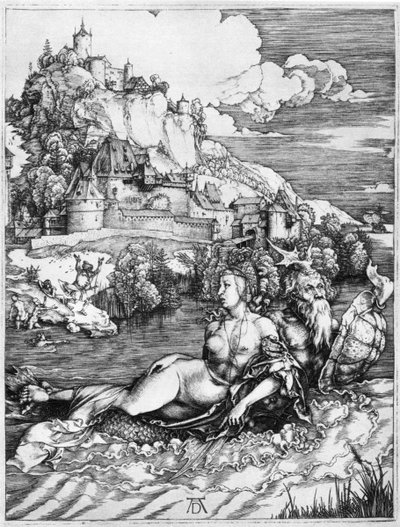 Bir prensesi taşıyan bir deniz canavarı, 1500, 1936 by Albrecht Dürer