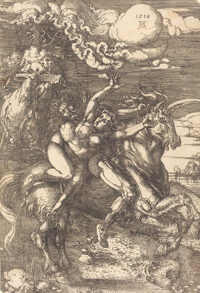 Tek Boynuzlu Atta Kaçırma, 1516. by Albrecht Dürer