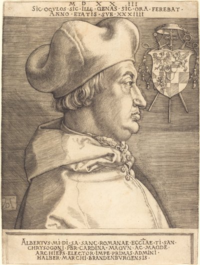 Brandenburg Kardinal Albrecht ("Büyük Kardinal") by Albrecht Dürer
